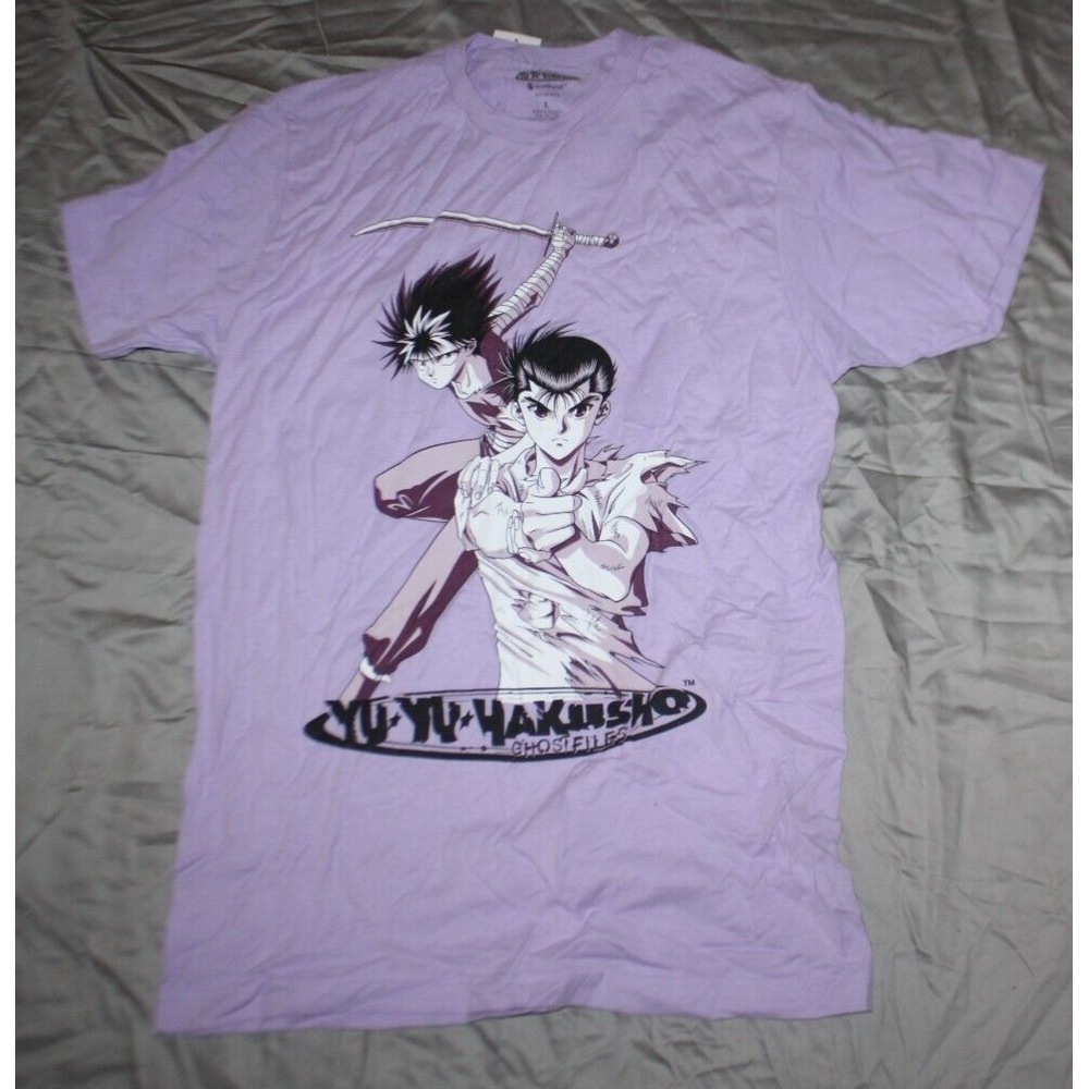 YU YU HAKUSHO Men's T- Shirt size S Purple Crew Neck Short Sleeve Graphic NWT